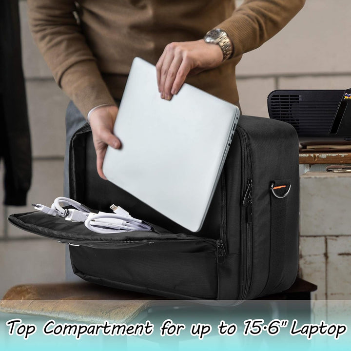 CURMIO Beamertasche für Beamer, Projektor Reisetasche mit Separatem Fach für Laptop, Beamer Tasche f