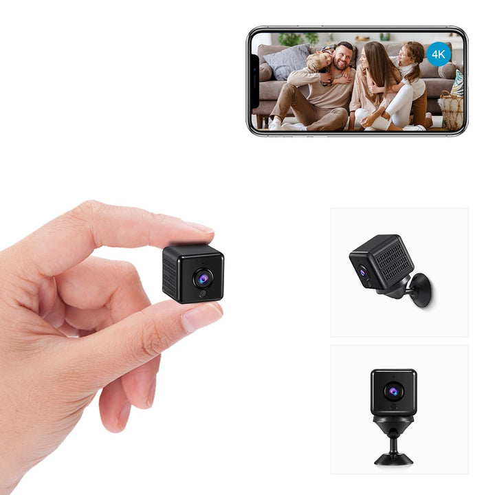 AOBOCAM Mini Kamera, 4K HD WLAN Überwachungskamera Innen WiFi Kamera Live Übertragung Handy APP Für