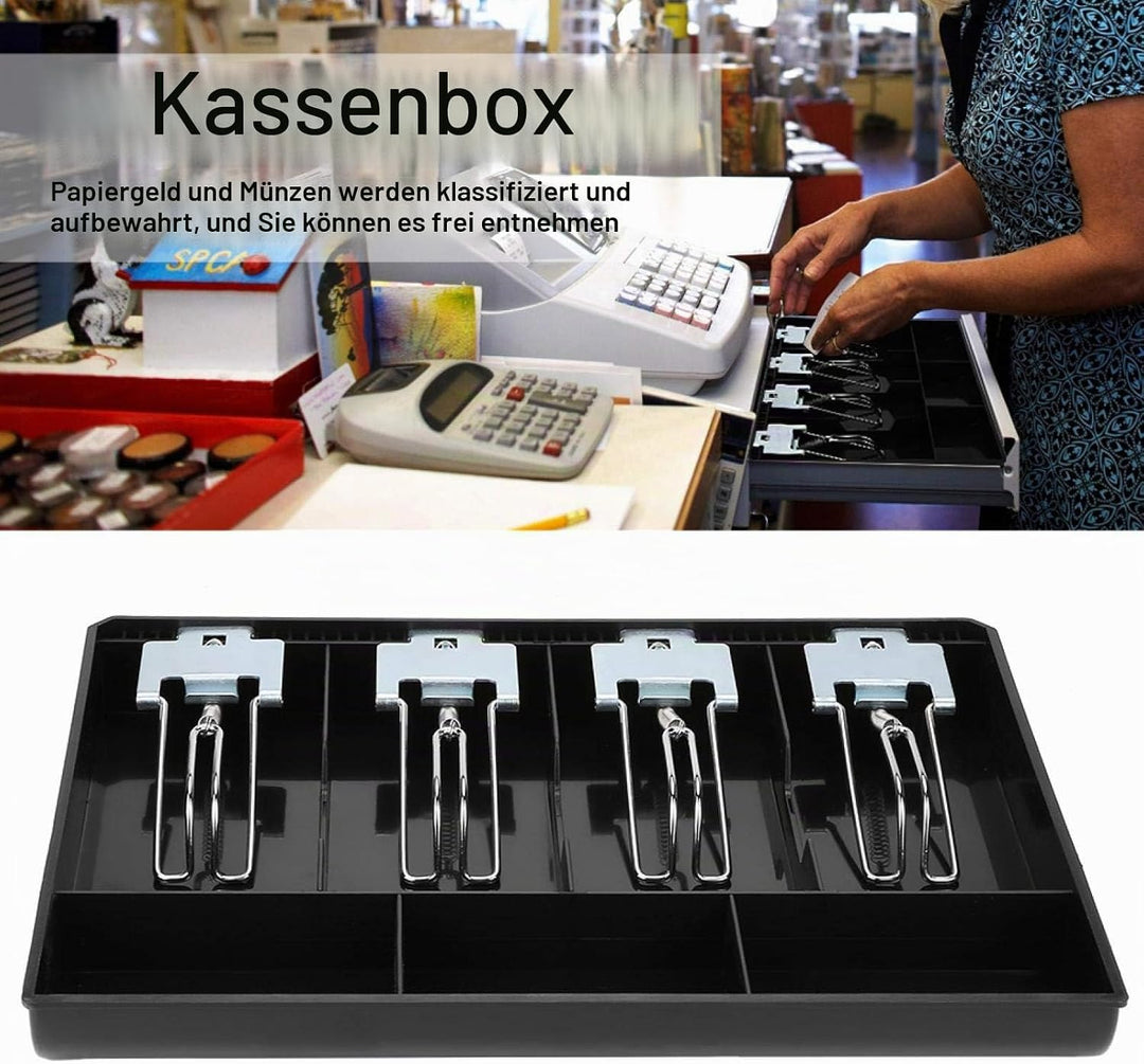 Kasse Geldschublade, 33.00*26.00*4.00cm Kassenschublade mit 7 Rastern Cash Tray Schublade Register E