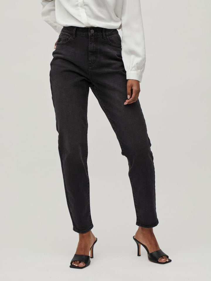 Vila Damen Vimommie Dl Hw Mom Blk-Noos Jeans 36W / 32L Black Denim, 36W / 32L Black Denim