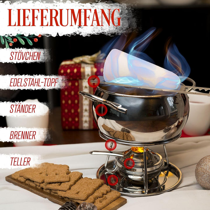 TOPANBIETER 999 Feuerzangenbowle Set - Hochwertiges Edelstahl-Set für Genuss und Hingucker - Inklusi
