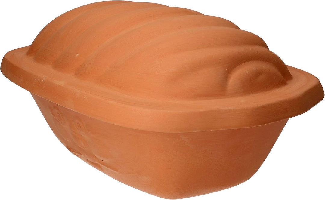 MamboCat Terrakotta-Topf Berti zur Brot-Aufbewahrung I 100% Natur Ton-Behälter mit Deckel hält Toast