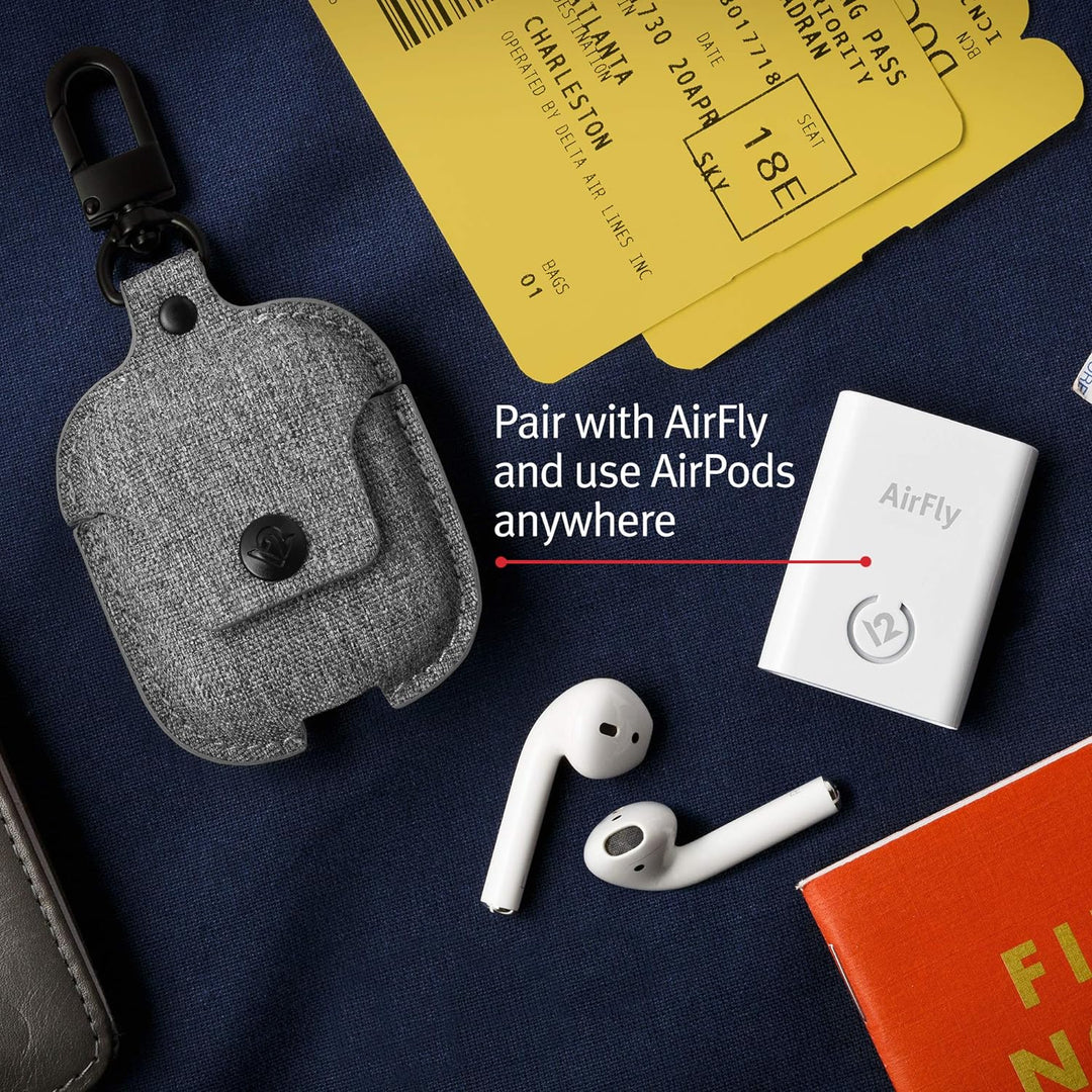 Twelve South Airsnap Twill - Schutzhülle/Cover mit Loss Prevention Clip für AirPods & Wireless Charg