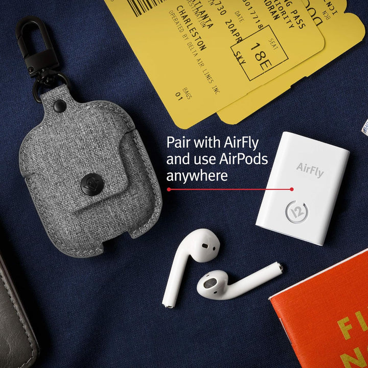 Twelve South Airsnap Twill - Schutzhülle/Cover mit Loss Prevention Clip für AirPods & Wireless Charg