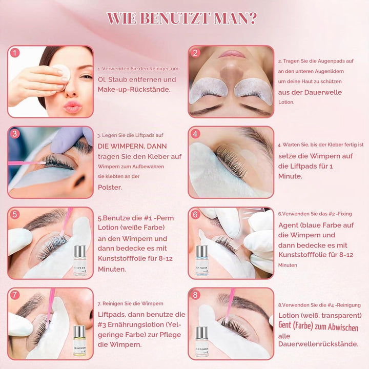 Lash Lifting set, Aikvigss Wimpernlifting Set mit Farbe Schwarz Professionell, Wimpernlifting in Sal