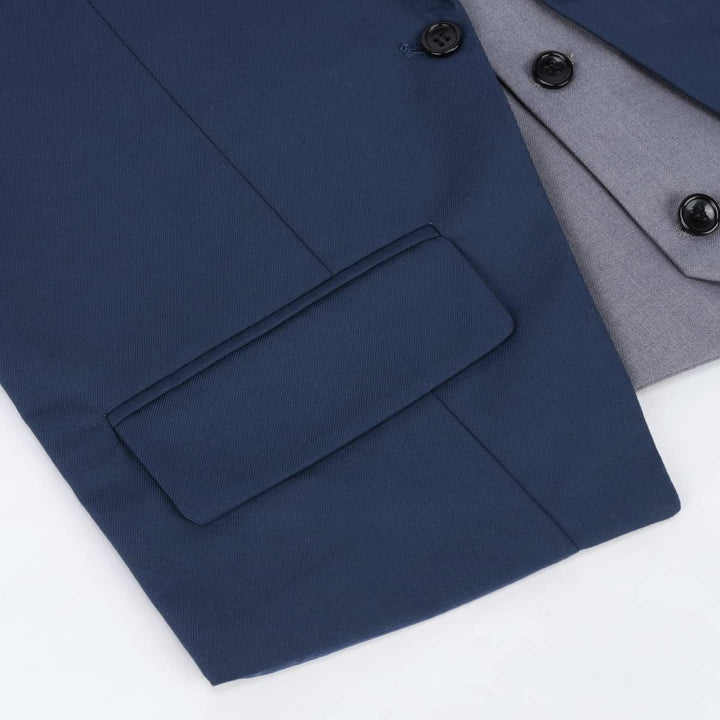 Allthemen Herren Anzugweste mit Schichten V-Ausschnitt Western Weste Slim Fit Layered Herrenweste Bu