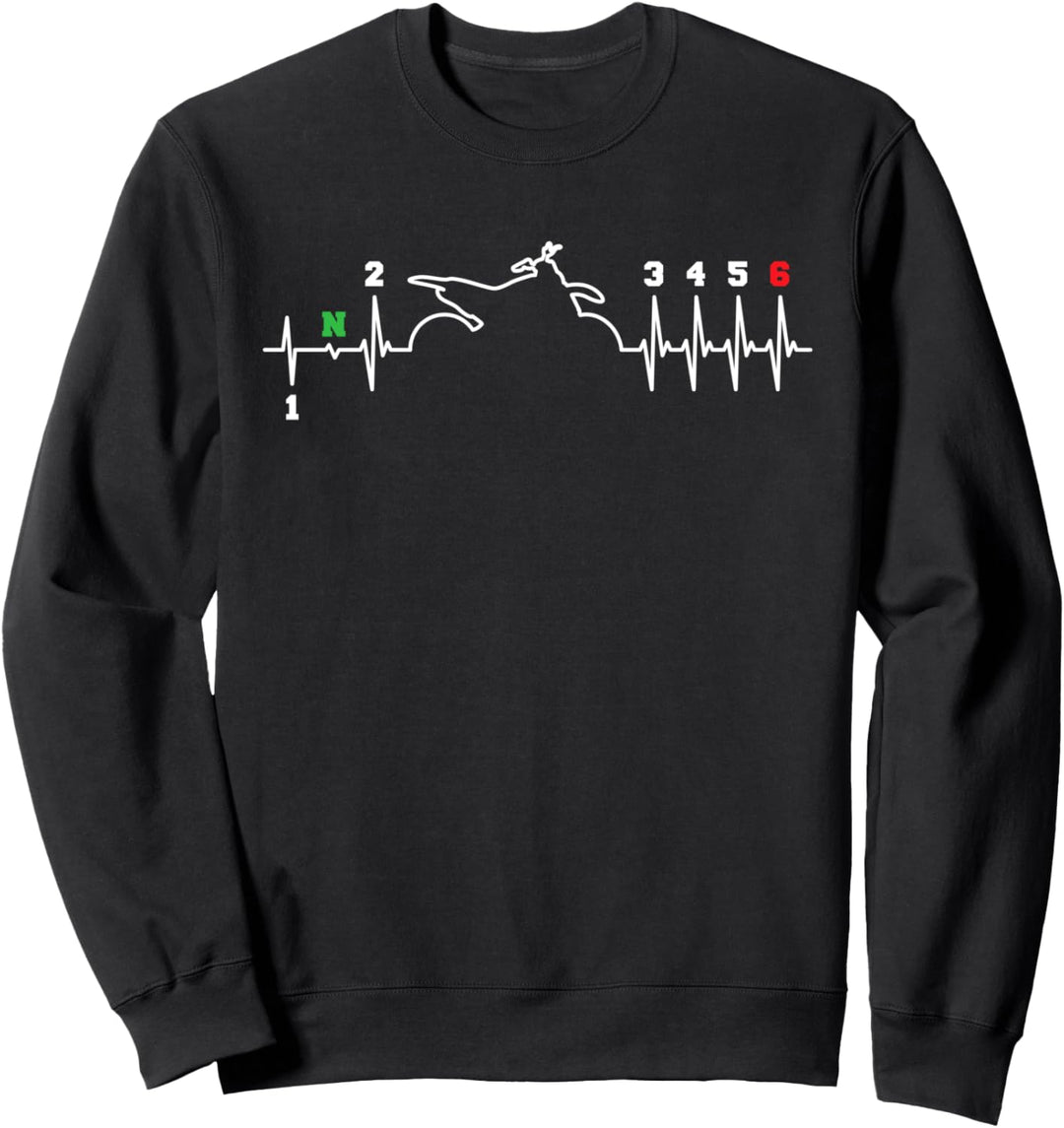 Motocross Herzschlag Enduro Schaltung Motorrad Dirt Bike Sweatshirt