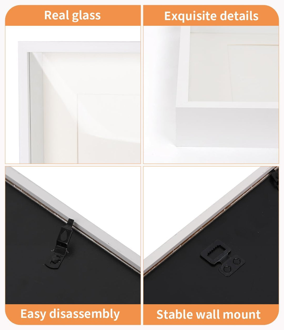 3D Bilderrahmen zum Befüllen Weiss 30x40cm, Holz MDF 3D Objektrahmen mit Glas, 3cm Tiefer Bilderrahm
