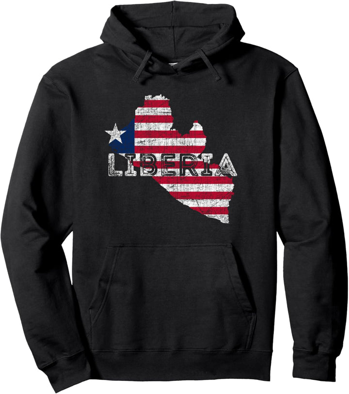 Liberianische Karte und Flagge - Betrübt Liberia Souvenir Pullover Hoodie