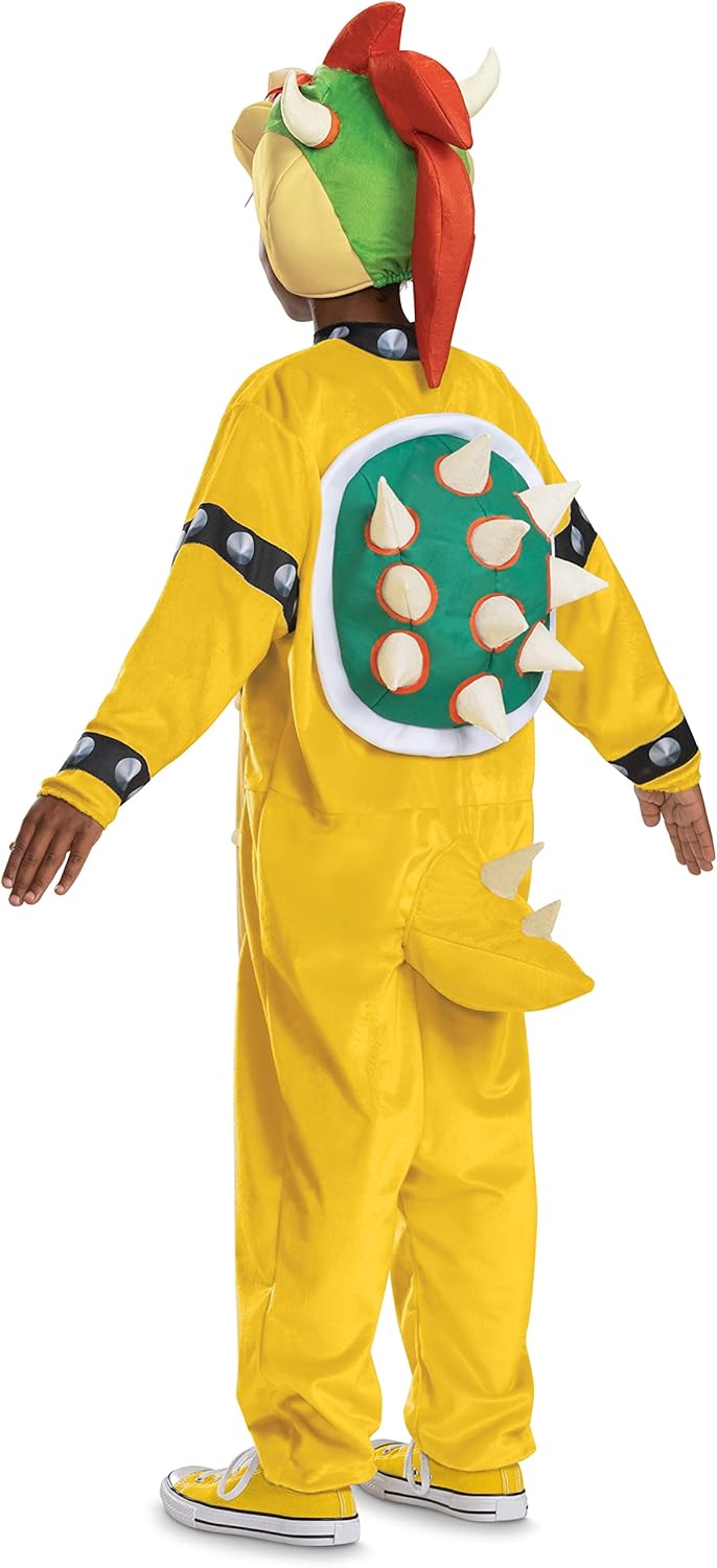 Disguise Bowser-Kostüm mit Kapuze, offizielles Super-Mario-Charakter-Kostüm für Kinder (7-8) Bowser,
