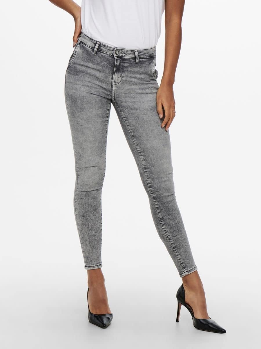 ONLY Damen Jeans XS / 32L Grey Denim, XS / 32L Grey Denim