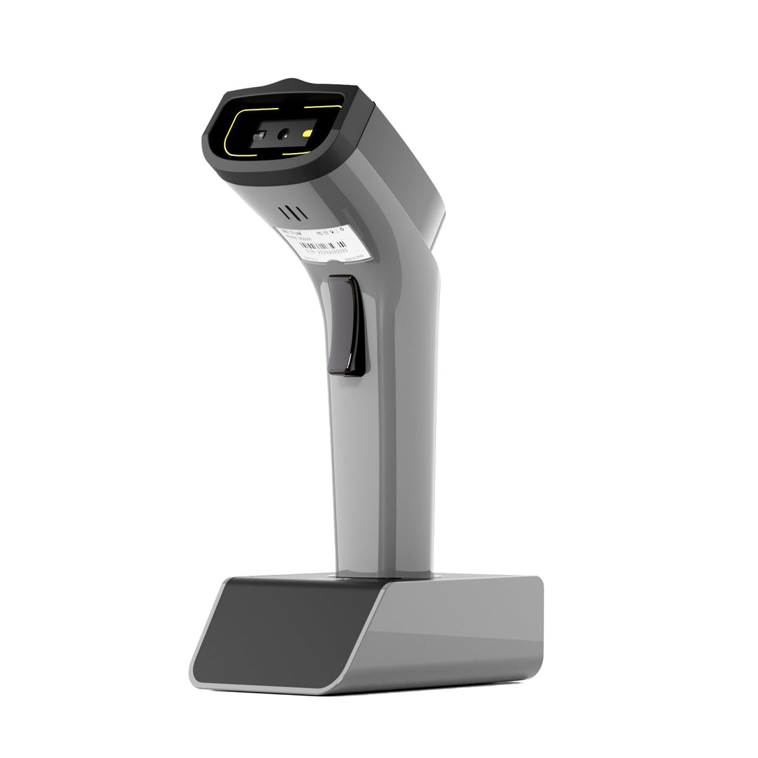 NETUM 2D Wireless Barcode Scanner with Cradle, Grey Bluetooth &amp; 2.4G Handheld QR Code Scanner, Globa