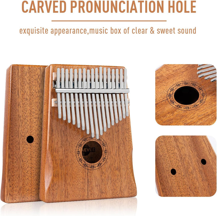 Shaevle Kalimba Daumenklavier, 17 Tasten Musikinstrument Inkl. Fingerklavier Tragetasche Stimmhammer