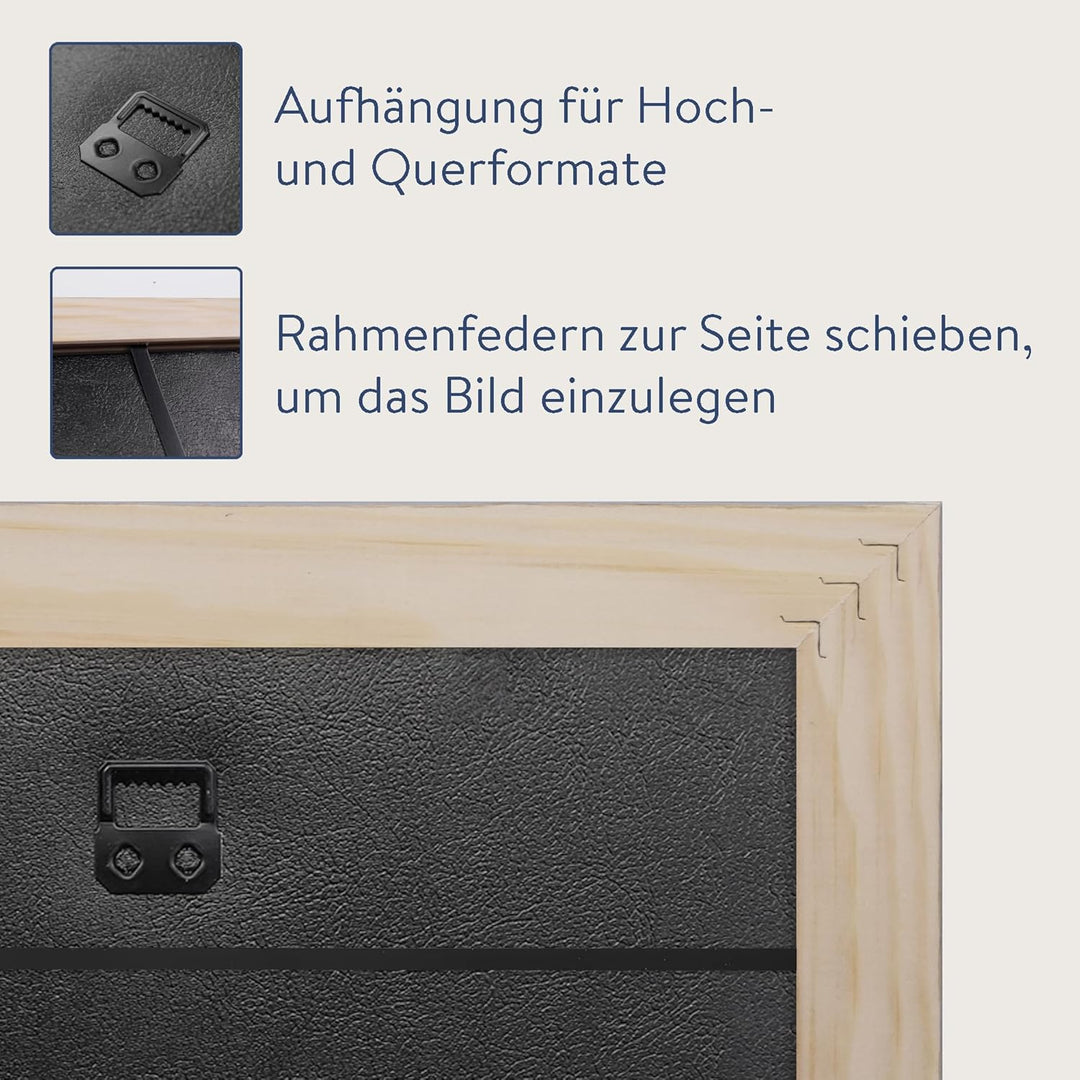 WANDStyle Bilderrahmen Strandhaus Stil 30x42cm DIN A3 I Farbe: Eiche-Optik I Fotorahmen I rustikaler