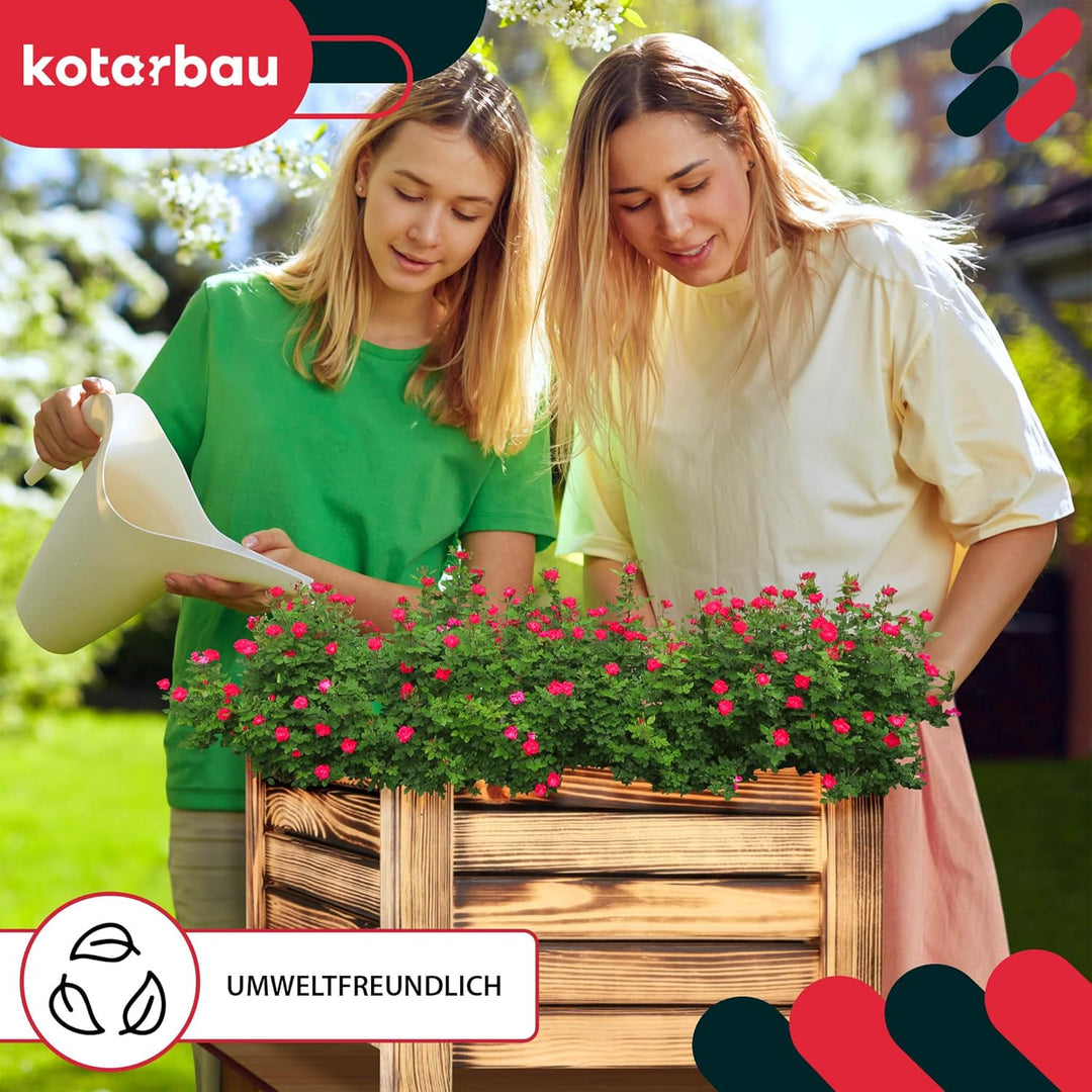 KOTARBAU® Blumenkasten - 38 x 38 x 30 cm - Pflanzkasten mit Vlies - Pflanzkübel gross aussen - Balko