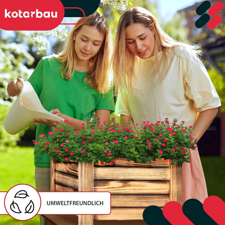 KOTARBAU® Blumenkasten - 38 x 38 x 30 cm - Pflanzkasten mit Vlies - Pflanzkübel gross aussen - Balko