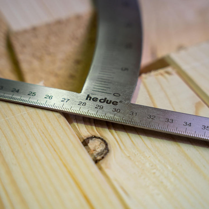 hedue® Anreissgerät Alphawinkel Classic | Alpha Winkel für Zimmerer , Anreisswinkel & Präzisionswink