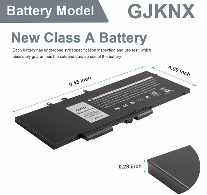 Laptop-Akku Ersatz für Dell Latitude und Precision, 68 Wh, 7.6V, Passend für Modelle GJKNX GD1JP 0GD