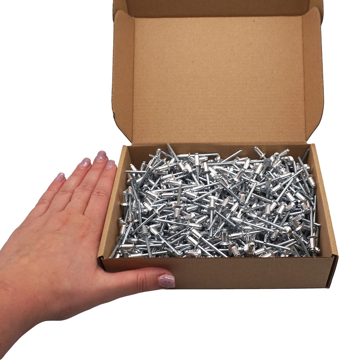 SKIR'CO (600 Stück) Senkkopf Aluminium Blindnieten 4,8 x 10 mm, Stahldorn, Popnieten 600 4.8 x 10 mm