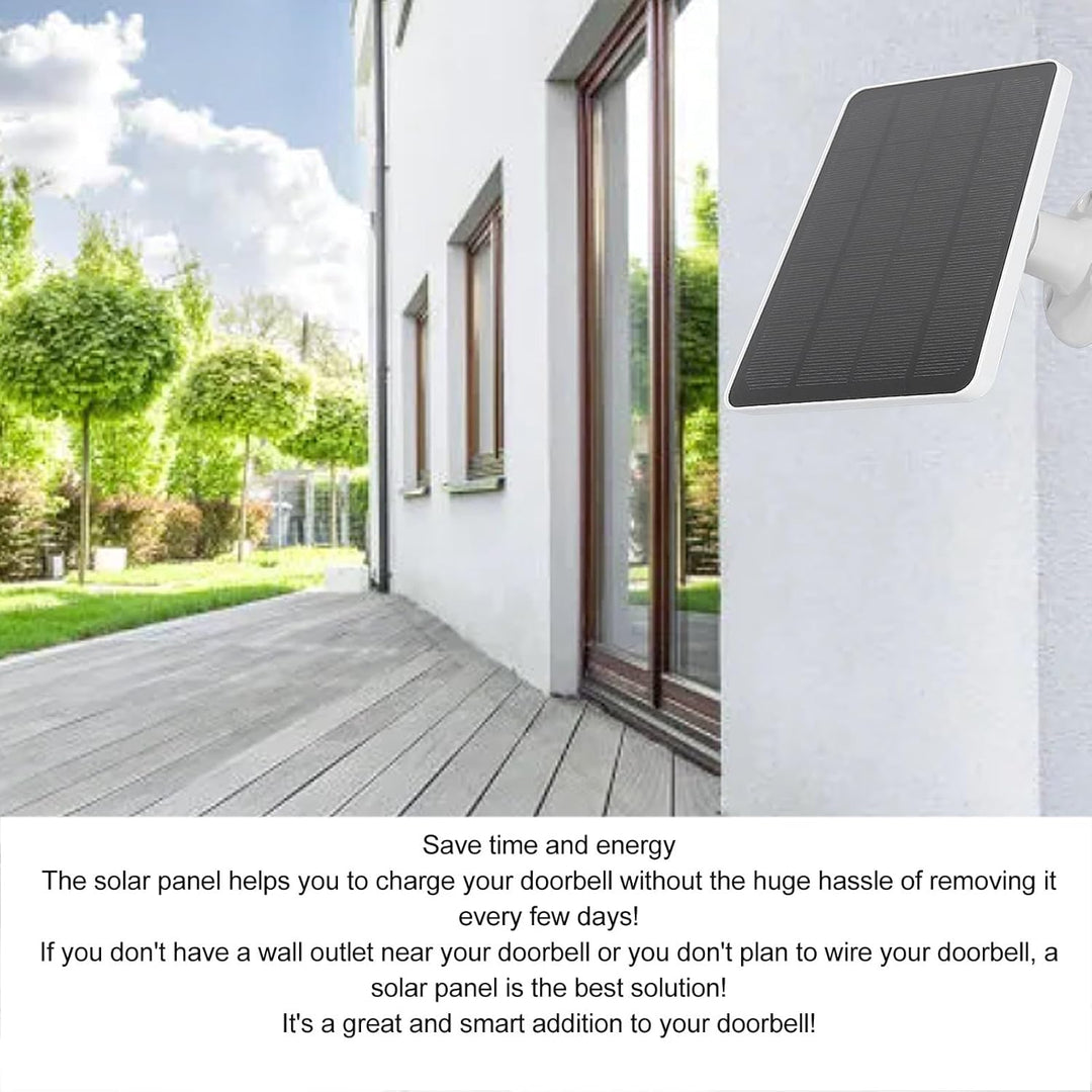 Solarpanel-Stromversorgung für Google Nest, Eufy Doorbell 2K, IP66 Wasserdichtes Solarpanel mit 5 V
