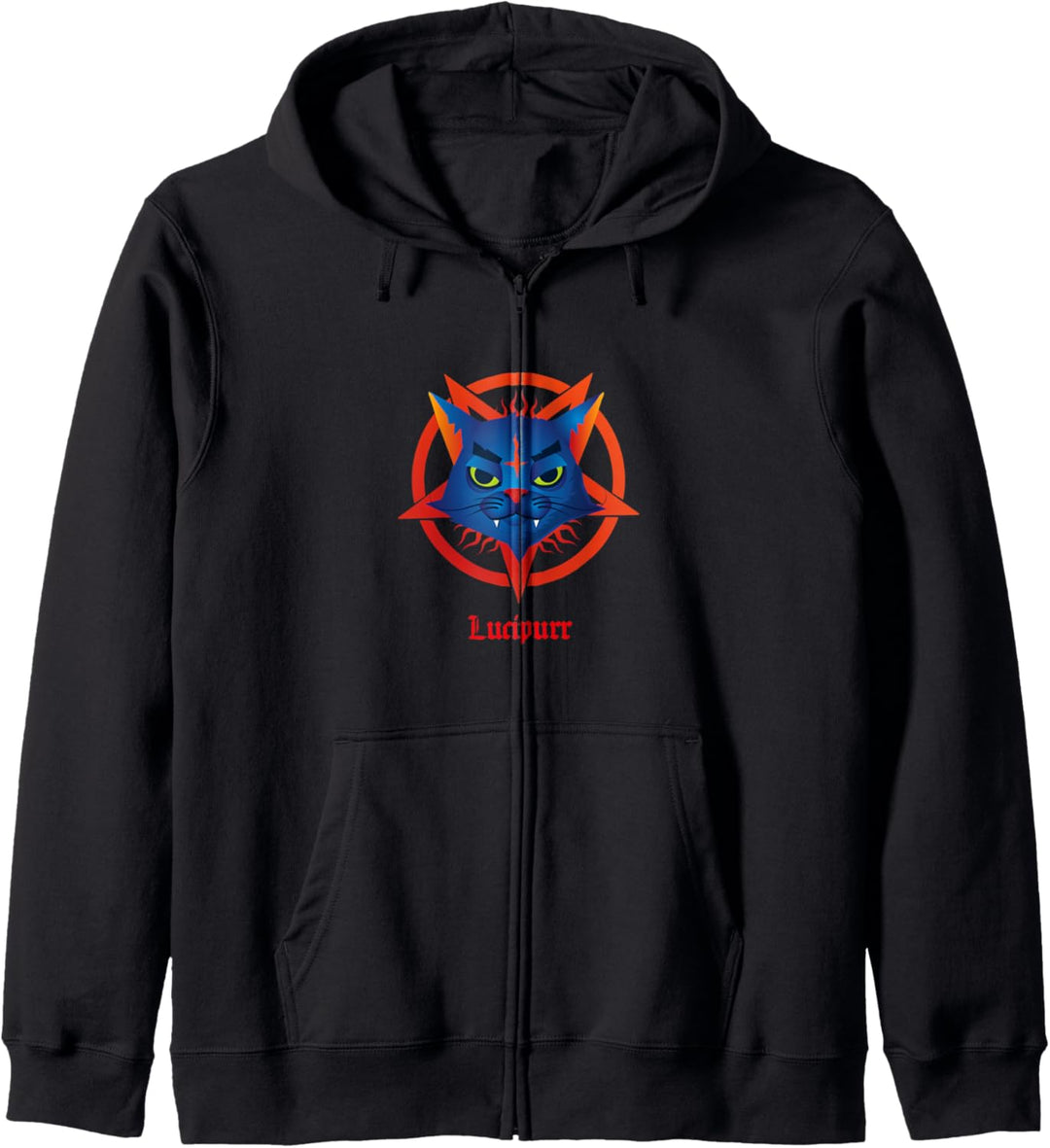 Lucipurr Lucifer Occult Devil Cat Satan Pentagram Antichrist Kapuzenjacke