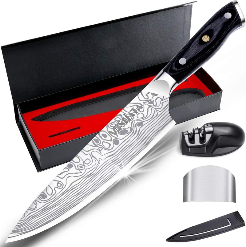MOSFiATA Kochmesser, Küchenmesser Fleischmesser Profi Chefmesser 20CM Allzweckmesser aus EN.4116 Deu