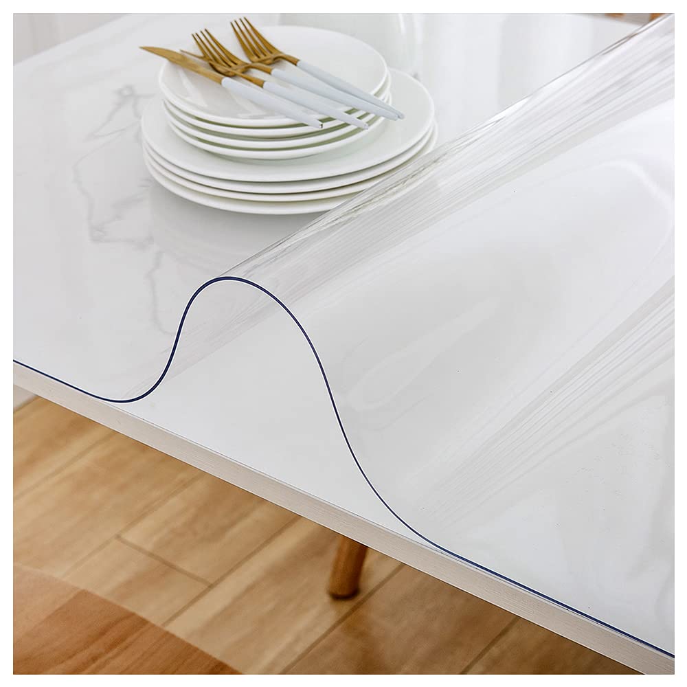 Tischschutz transparent 2 mm PVC abwischbar wasserdicht für Zuhause, Küche 60 x 70 cm, transparent T