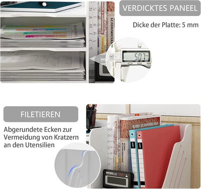 PUNCIA Dokumentenablage A4 Briefablage Ablagefächer PVC Schreibtisch Datei Organizer Papierablage Ak