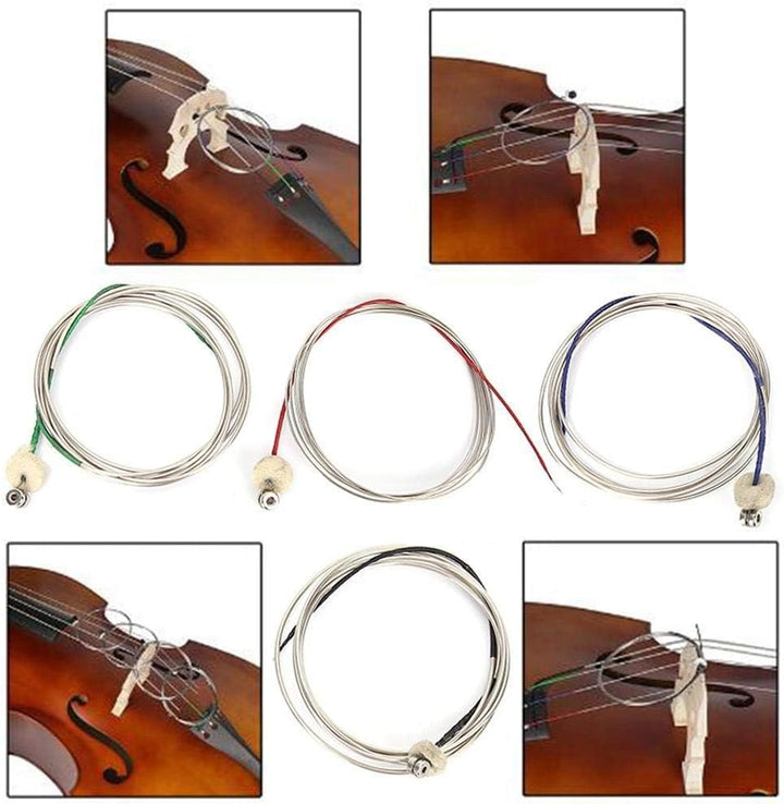Cello Saiten Komplettsatz Stahlseil Kern Universal Cellosaiten für Professionelle Musikinstrumente D