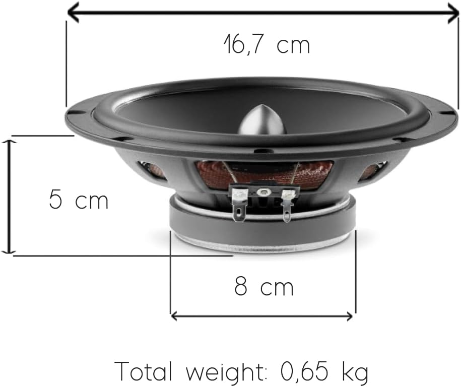 KIT-Set FÜR Focal ASE-165S ASE165S 1 Kit 2-Wege 6,5" 165 mm 16,5 cm, 55 Watt RMS 110 Watt Max, 4 Ohm
