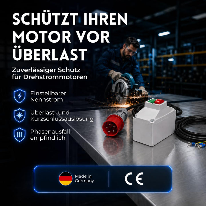 Motorschutzschalter ISKRA MS25 1,60-2,50A in Gehäuse mit Netz- und Motorkabel Netz- und Motorkabel g