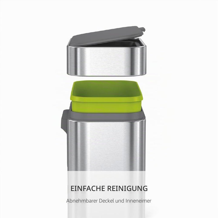 Simplehuman CW1645 4 Liter, Kompost-Caddy, Komposteimer für Küche mit Deckel, gebürsteter Stahl, 5 J
