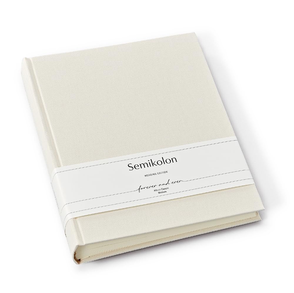 Semikolon 367182 Foto-Album Classic Medium Wedding Edition - 21,6x25,5 cm, 80 Seiten cremeweiss, 160
