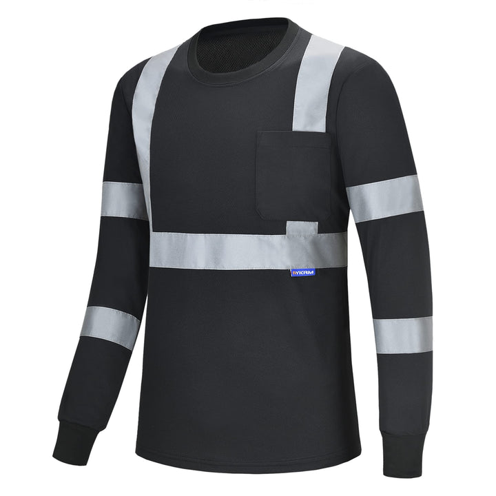 Warnschutz Shirt Langarm warn t Shirts Warnschutz Arbeitskleidung Eu-schwarz-langarm XXL, Eu-schwarz