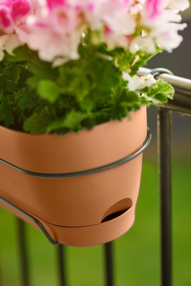 elho Vibia Campana Balkonkasten Allin1 50 mit Wasserreservoir - Übertopf für Balkon - 100% recycelte