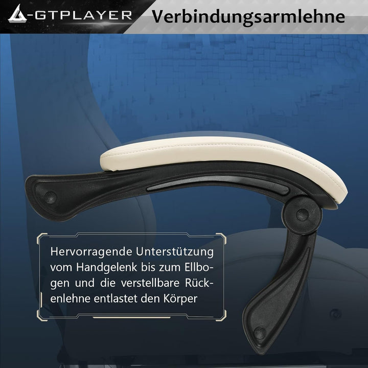 GTPLAYER Gaming Stuhl, Ergonomischer Gaming Sessel Schreibtischstuhl PC Gamer Racing Stuhl mit Fusss