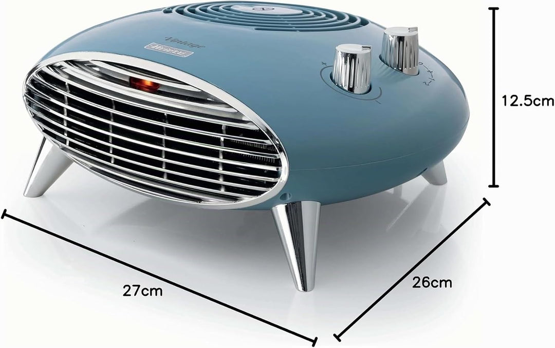 Ariete 8211 Tischheizlüfter, Elektroheizung, 2000 W, Thermostat, leise, Grill und Füsse verchromt, H