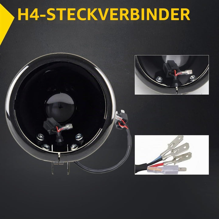 SKUNTUGUANG 5 3/4 "5,75 Zoll Led Scheinwerfergehäuse Eimer für Motorrad（schwarz）