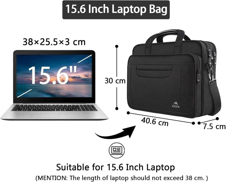 MATEIN Laptoptasche 15,6 Zoll, Laptop Tasche Aktentasche Herren Notebook, Computer Tasche Multifunkt