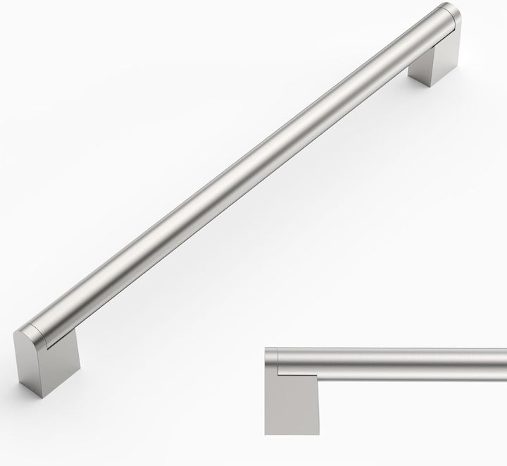 Amerdeco 10 Stück Möbelgriffe Edelstahl Gebürsteter Nickel 256mm Lochabstand Schrankgriffe für Küche