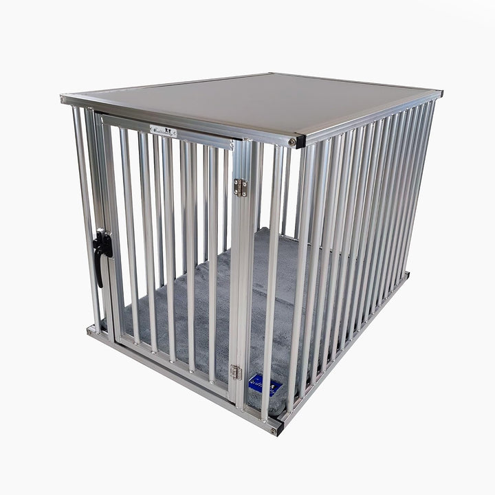 Callieway® ALU DOGBOX/Hundebox/ALU Hundkäfig für Büro und Daheim (nur vertikale Stäbe) (Large: 79cm