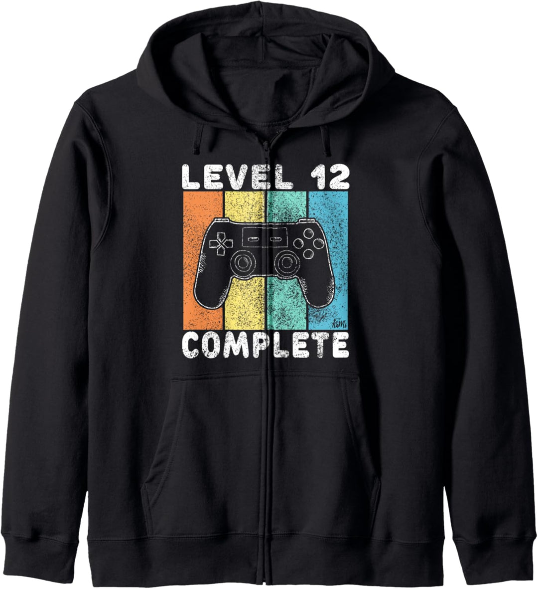 12. Geburtstag Jungen Gamer Level 12 Complete 12 Jahre Kapuzenjacke