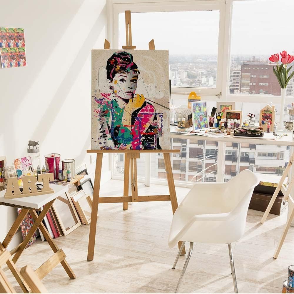 Artnapi Malen nach Zahlen Erwachsene mit Rahmen | DIY Handgemalt | Audrey Hepburn | Kit für Anfänger
