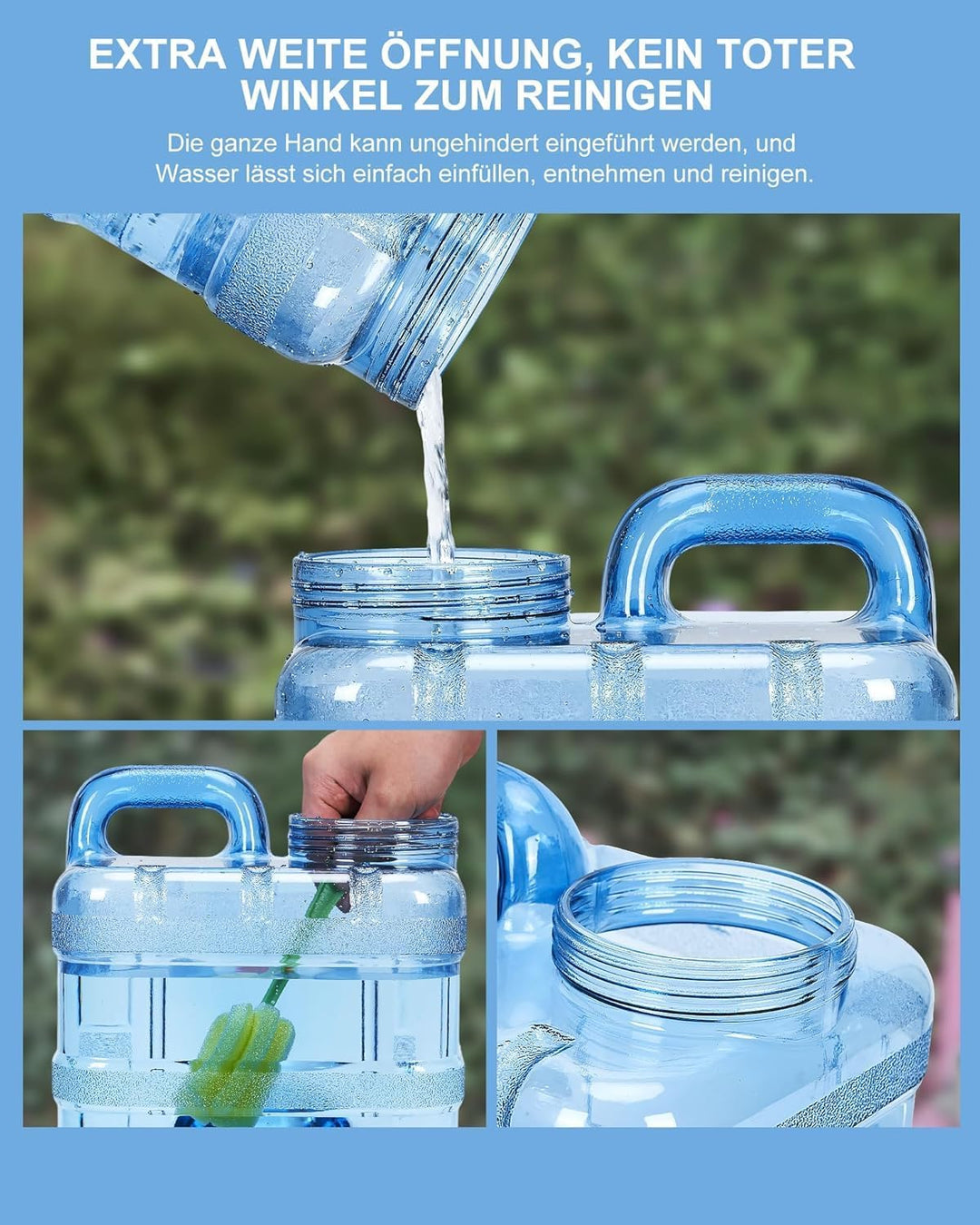 RUYI Wasserkanister mit Hahn und Schraubdeckel, Camping Wasserkanister BPA-frei Trinkwasserkanister,