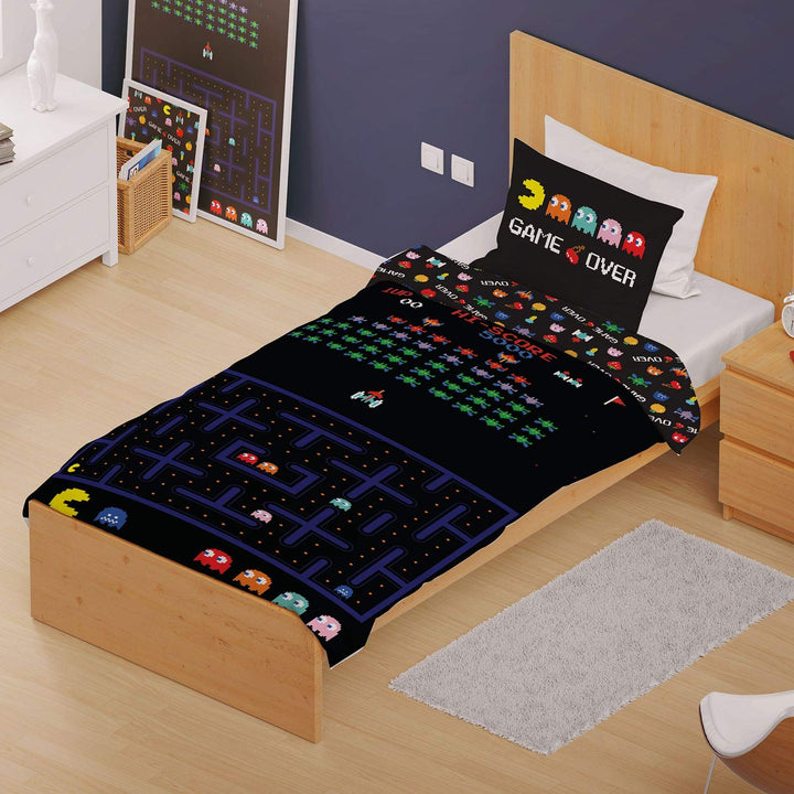 Retro Games Bettwäsche-Set für Einzelbett/Doppelbett, wendbar, mehrfarbig, Single Duvet, Single Duve
