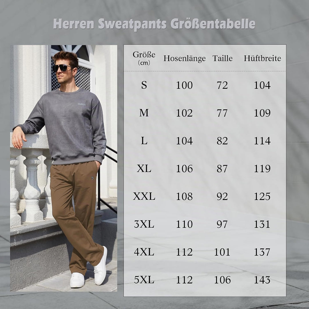 HMIYA Herren Jogginghose Baumwolle Sweathose Lange Atmungsaktiv Sporthose Yogahose Klassische Traini