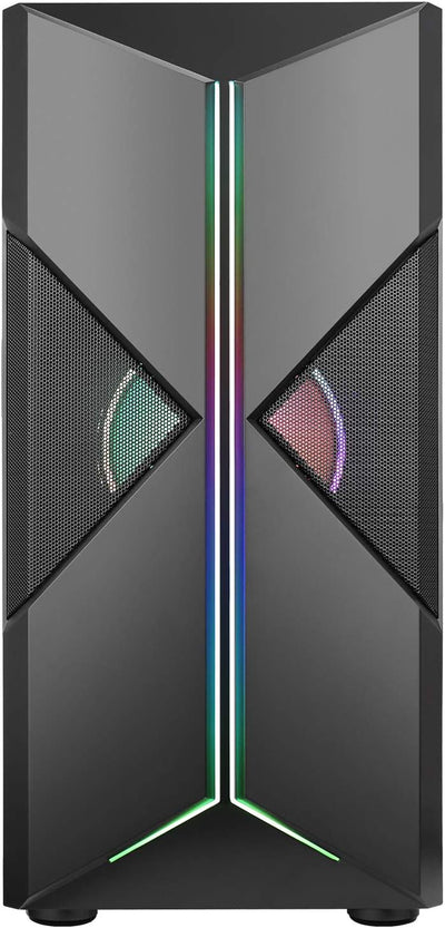 iTek XO Gaming-PC-Gehäuse Middle Tower ATX, 2 x 12 cm ARGB Lüfter im Lieferumfang enthalten, 2 x USB