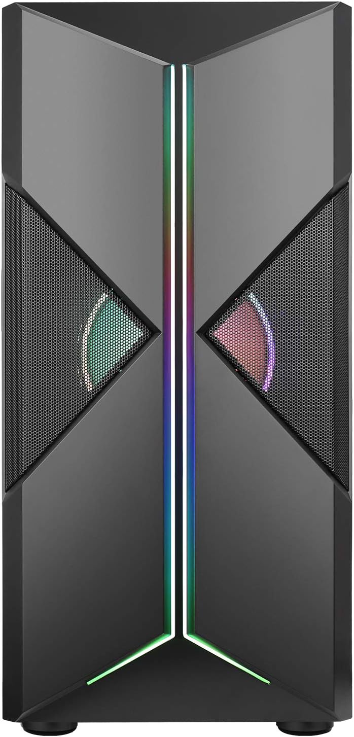 iTek XO Gaming-PC-Gehäuse Middle Tower ATX, 2 x 12 cm ARGB Lüfter im Lieferumfang enthalten, 2 x USB