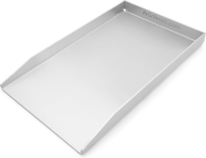 Grillrost.com Das Original Edelstahl Grillplatte | Plancha 44,3x26cm - passend für Weber Spirit | 4m