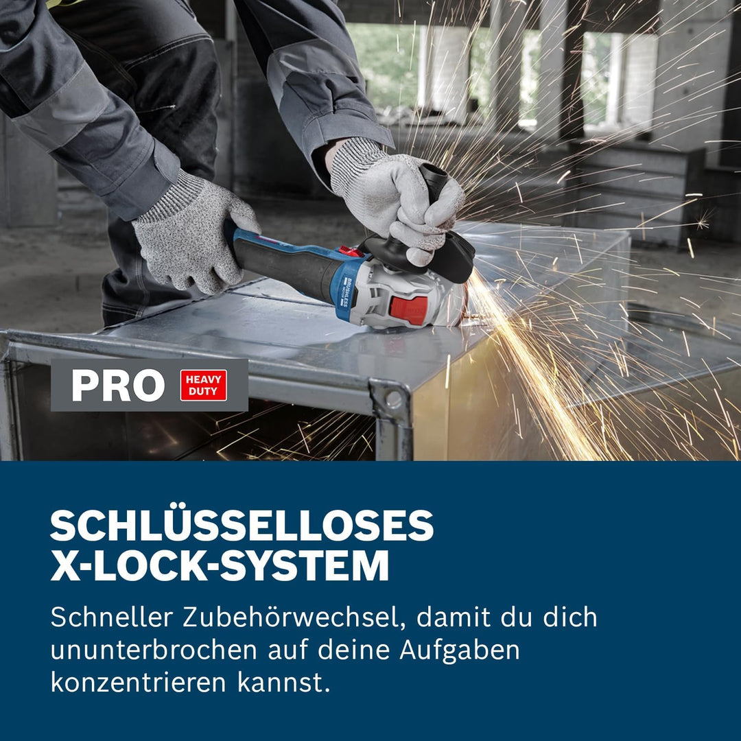 Bosch Professional 18V System Akku-Winkelschleifer mit X-LOCK GWX 18V-8 (inkl. Zusatzhandgriff, Schu